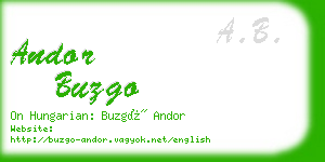 andor buzgo business card